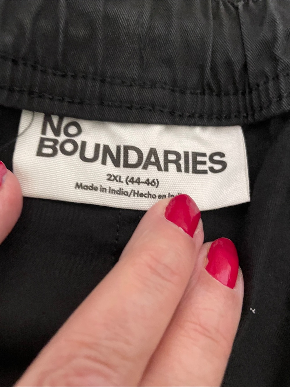 NEW π No Boundaries Black Men's Cargo Pants with Drawstring Waist - Picture 8 of 16